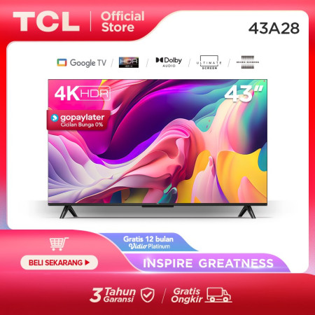 TCL 43A28 - 43 inch Google TV - 4K UHD - HDR 10 - 43A28