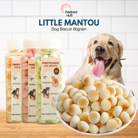 Little Mantou Dog Biscuit 60gram - Snack Cemilan Kalsium Puppy Anjing Dog Treat Cemilan Dog Snack Biscuit Anjing