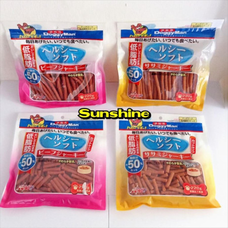 Snack Dog DoggyMan New Low Fat Jerky 220gr All Varian - Cemilan Anjing