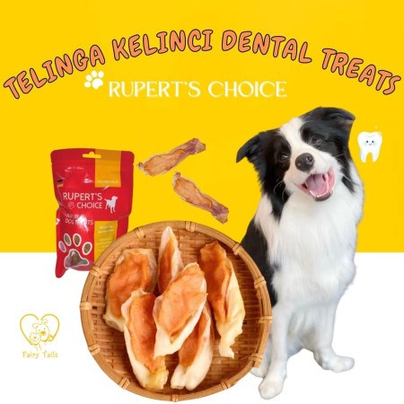 Snack Telinga Kelinci Dan Ayam Segar Rupert’s Choice Untuk Anjing [Premium German Quality]