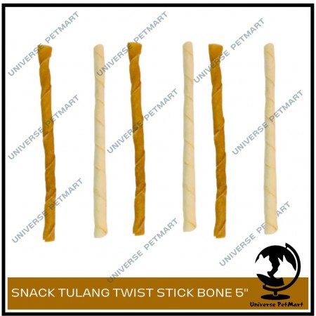 Cemilan Anjing Tulang Twist Stick Bone 5'' / Snack Dog Twist Per Pcs
