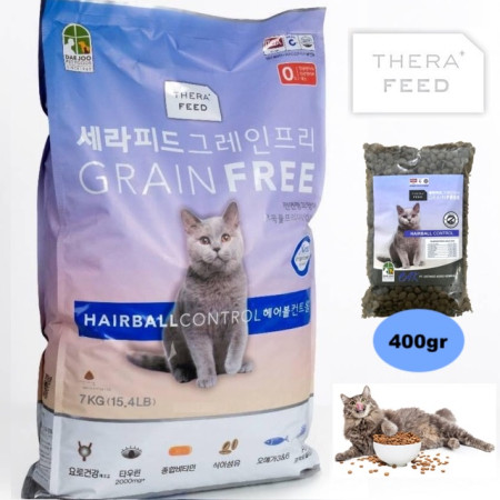 THERAFEED HAIRBALL 400g Cat Food Grain Free Hair Skin Makanan Kucing Kering Thera Feed Bulu Rontok
