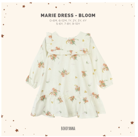 BOHOPANNA - MARIE DRESS - Dress Anak - BLOOM, 6-12M