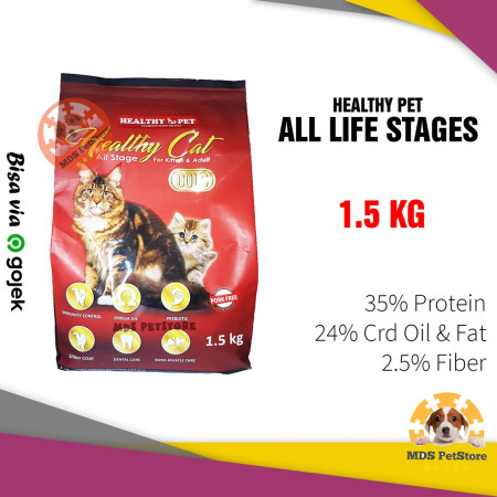 Healthy Pet Cat Food 1.5 kg Pork Free | healty adult and kitten food makanan kucing 1.5kg 1,5kg 1,5 1.2kg 1,2kg 1.2
