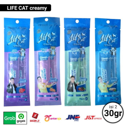 snack kucing life cat creamy 2x15gr - CHICKEN LIVER