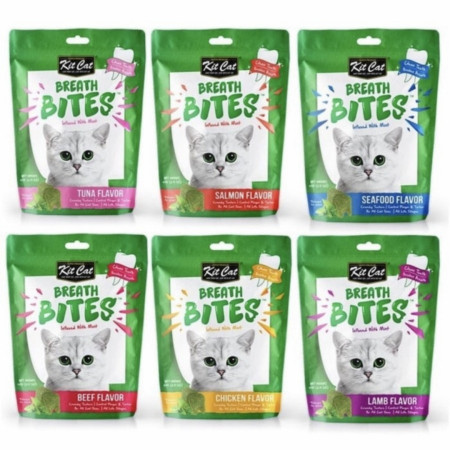 Kit Cat Breath Bites KitCat Snack Cemilan Pembersih Gigi Mulut Kucing