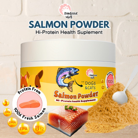 SALMON POWDER - Bubuk Ikan Salmon Anjing Kucing - Vitamin Bubuk Hewan