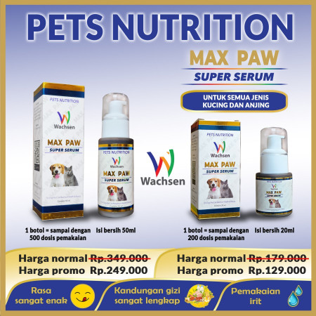 Max Paw Vitamin Kucing Anjing Sakit Napsu Makan Bulu Rontok Bulu Kusm - 50ml
