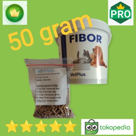 Terlaris Fibor Vetplus Vitamin Pencernakan Kucing Anjing - 50 Gram