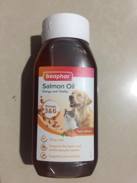 Beaphar dog cat salmon oil omega 3&6 vitamin bulu anjing kucing 425ml