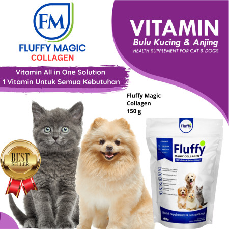 Fluffy Magic Collagen Vitamin Kucing & Anjing Suplemen Penggemuk - 40 gram
