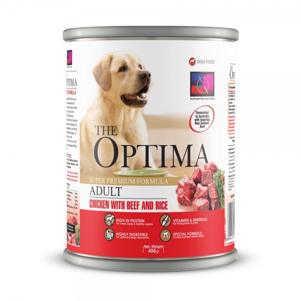 Optima Can Dog Food 400gr - Beef & Rice
