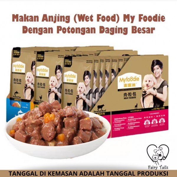 [ORIGINAL] Snack Anjing Makanan Anjing Basah Dengan Daging Asli Premium Kemasan Kantong Pouch (MyFoodie)