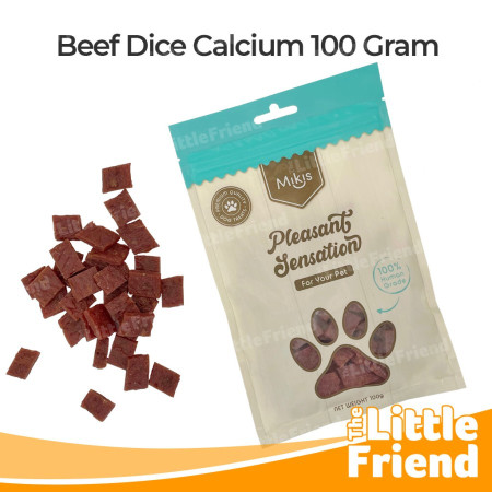 Dog Snack Camilan Cemilan Treat Anjing MIKIS - Beef Dice Calcium 100gr