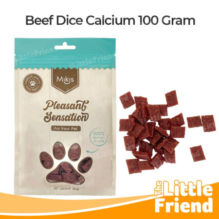 Dog Snack Camilan Cemilan Treat Anjing MIKIS - Beef Dice Calcium 100gr