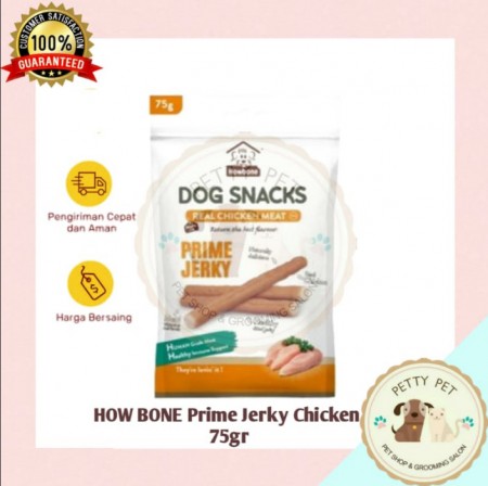 Howbone Prime Jerky Dog Treats 75gr All Varian Camilan Anjing Snack - CHICKEN