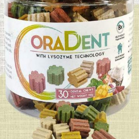 Snack Anjing OraDent Trainer Mix Flavour 200gr - Camilan Anjing