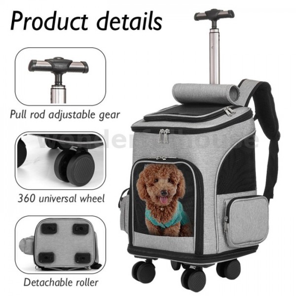 Tas Ransel Carrier Anjing Peliharaan Dengan Roda