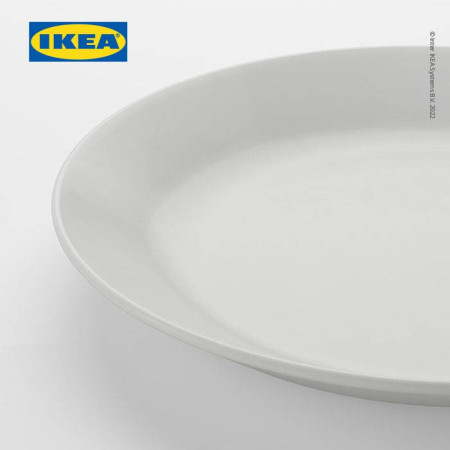 IKEA OFTAST Piring Makan Keramik Putih 25cm