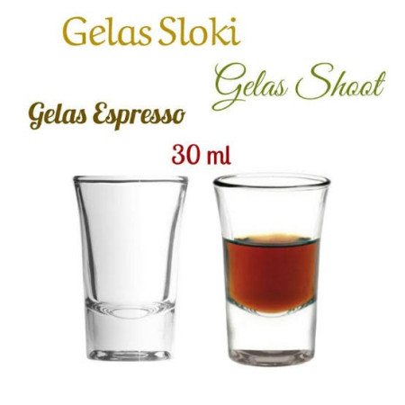 Gelas Sloki Kaca Mini Kecil Shooter Shot Alkohol Espresso Coffee Sirup