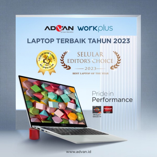 ADVAN Laptop Workplus AMD RYZEN 5 6600H 14'' FHD IPS 16GB 512GB Win 11 - 512 GB