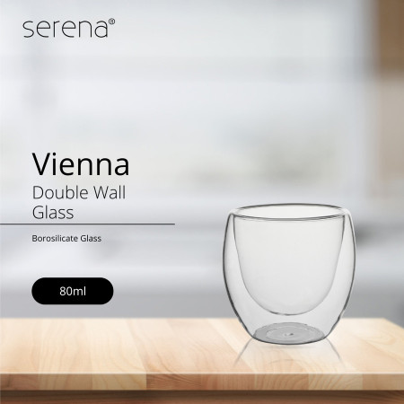Gelas Double Wall Borosilicate Serena Vienna 80ml