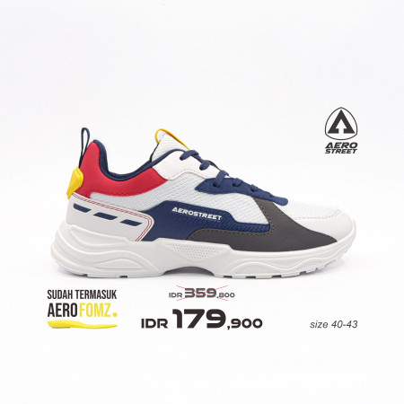 Aerostreet - (Riku) Putih Biru Tua Merah - Sepatu Sneakers | Sport