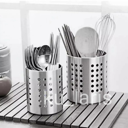 Tabung tempat alat masak sendok garpu Sumpit stainless anti karat - 9cm