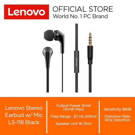 Lenovo Stereo Earbud w/ Mic LS-118