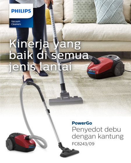 Philips Bag Vacuum Cleaner - FC8243-09 nozel triactive, penghisap debu