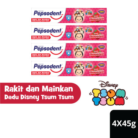 Pepsodent Pasta Gigi Anak Kids Strawberry - 45g - Isi 4