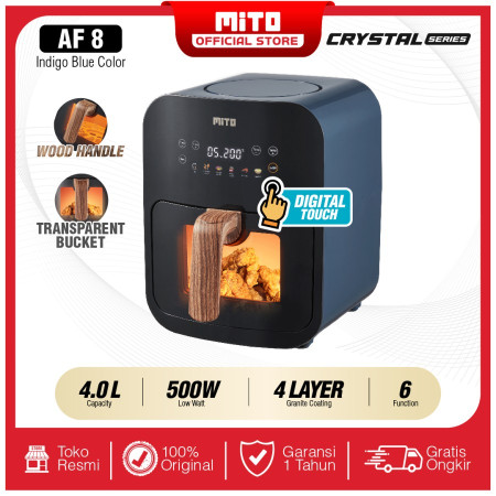 Mito Air Fryer AF8 Crystal Series - Biru