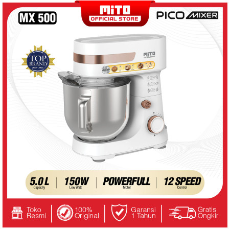 MITO Stand Mixer MX500 Pengaduk Adonan Kue 5L Pico Mixer - White