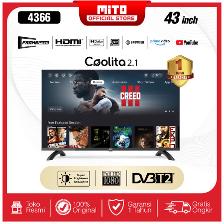 MITO Smart LED TV 4366 43 Inch - OS Coolita 2.1 - HD Ready -