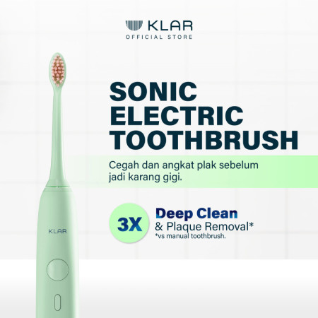 KLAR Sonic Electric Toothbrush - Sikat Gigi Elektrik 2 in 1 - Mint Green