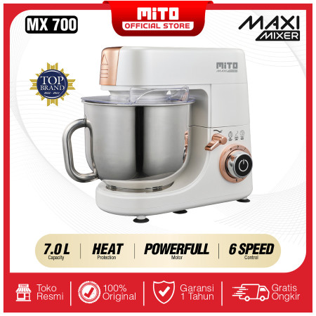 MITO Stand Mixer MX700 Pengaduk Adonan Kue 7L Maxi Mixer - White