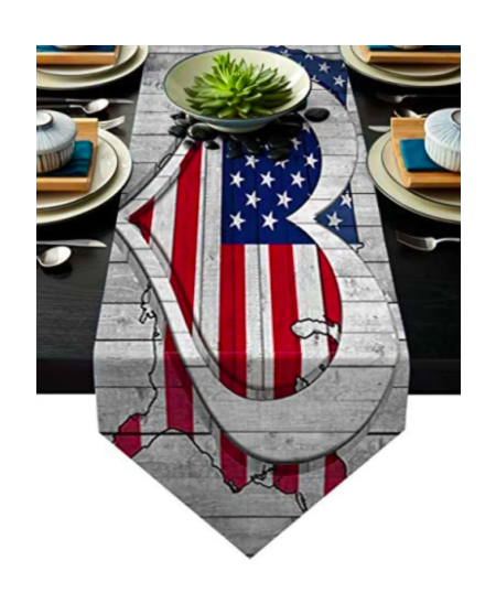Z&L Home Linen Burlap Table Runner Dresser Scarves, Patriotic American