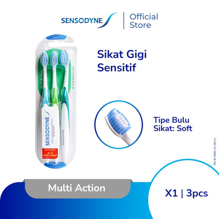 Sensodyne Sikat Gigi Sensitif Multi Action Soft 3s
