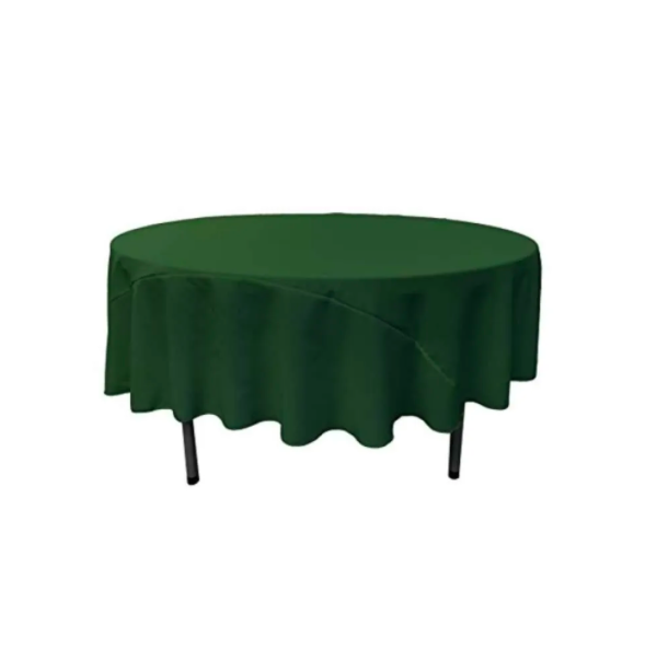 LA Linen 90-inch Round Polyester Poplin Tablecloth, Hunter Green
