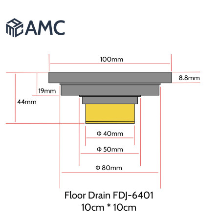 AMC FDJ 6401 Floor Drain Strainer Saringan Got Kamar Mandi Anti Bau - Gun Ashed