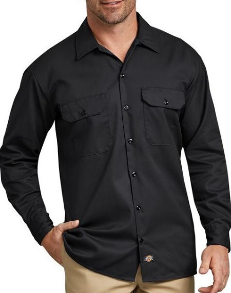 Dickies 574 Long Sleeve Work Shirt Original - Hitam