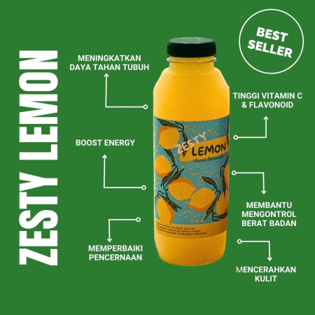 Minuman Lemonade Original Super Segar. Zesty Lemon. 1 Liter Siap Minum