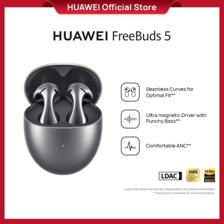 HUAWEI FreeBuds 5 Open Fit Earphone | Seamless Curves for Optimal Fit - Silver Frost
