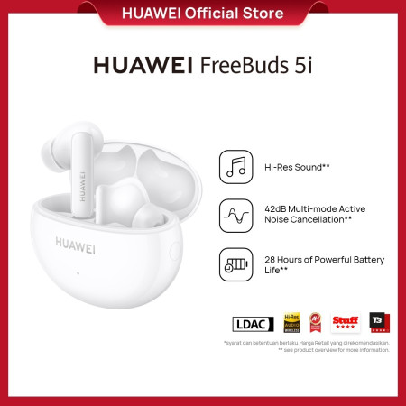 HUAWEI FreeBuds 5i Wireless Earphone TWS | Hi-Res Sound | 42dB ANC - Ceramic White