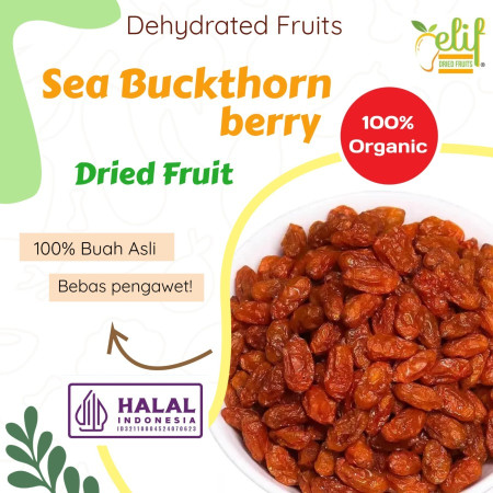 Dried Seabuckthorn Fruit Himalaya Seabuckthorn Berry Fruit Buah Kering - 25 gram