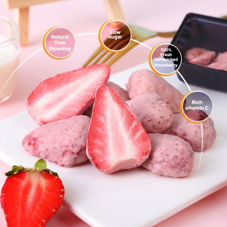 Freeze Dried Strawberry - Snack Keripik Buah Strawberry Sehat HALAL