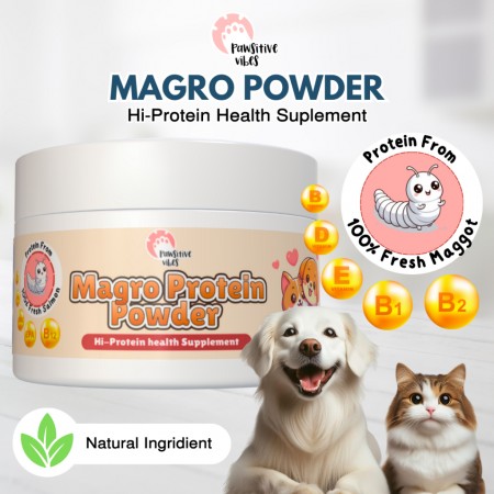 MAGRO POWDER - Bubuk 100% Murni Maggot Untuk Anjing Kucing/Anabul