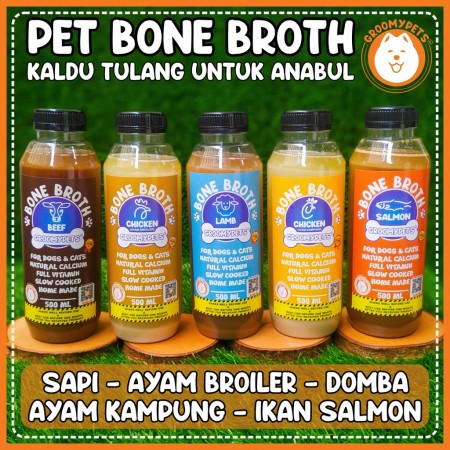 GROOMYPETS - kaldu tulang untuk anjing dan kucing - bone broth - vitamin anjing dan kucing