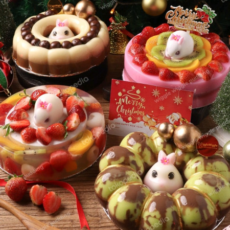 Pudding lychee fruit hampers natal puding leci topping buah dessert - tanpa topper