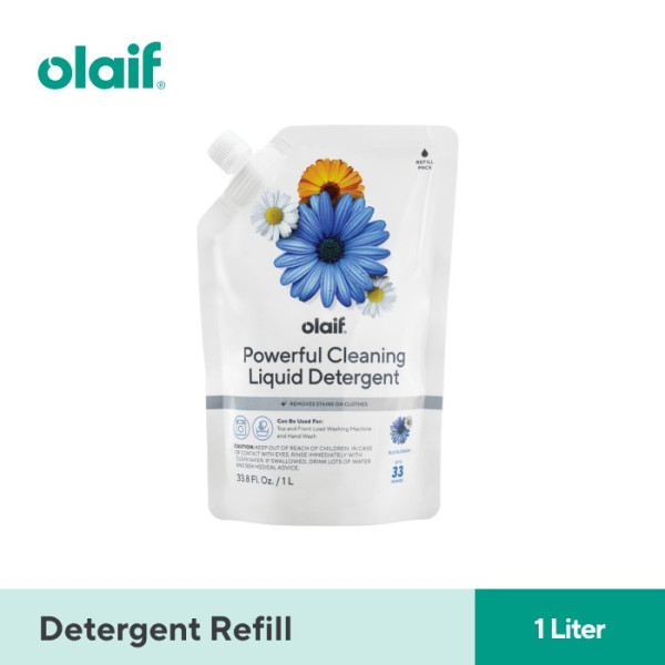 Olaif Powerful Cleaning Liquid Detergent 1L- Deterjen Detergen Laundry - Refill Pouch 1L
